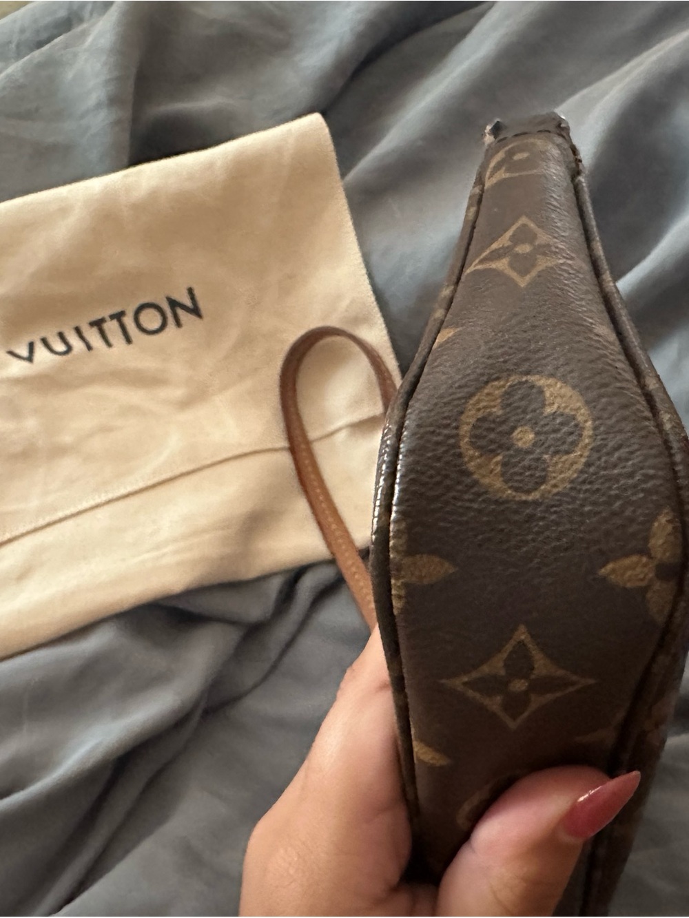 Louis Vuitton Monogram Canvas Pochette in Brown and Tan - Picture 5 of 12